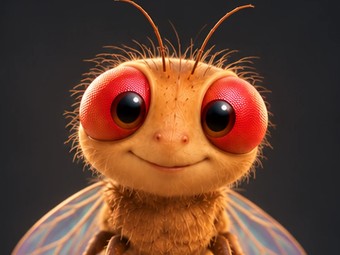 The Fly, smiling